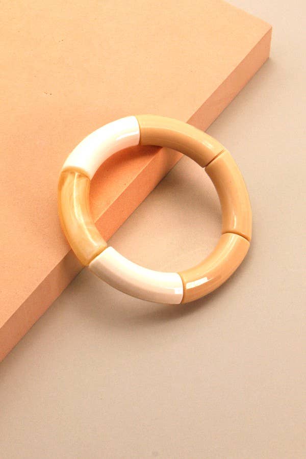 Acrylic Tube Bracelet-Yellow - Mercantile213