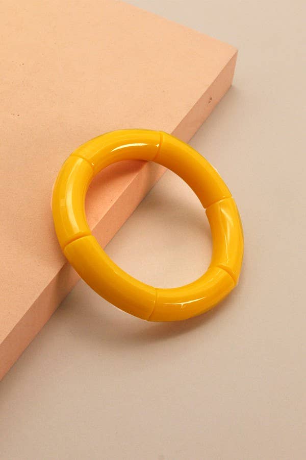 Acrylic Tube Bracelet-Yellow - Mercantile213