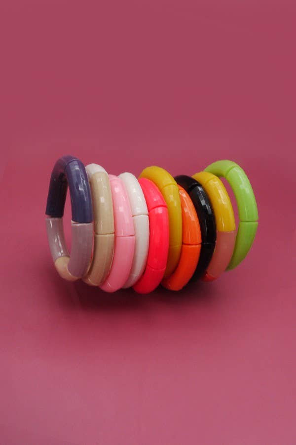 Acrylic Tube Bracelet-Yellow - Mercantile213