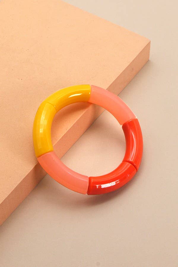 Acrylic Tube Bracelet-Yellow - Mercantile213