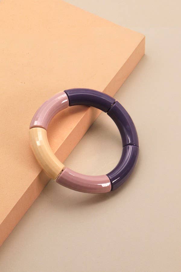 Acrylic Tube Bracelet-Yellow - Mercantile213