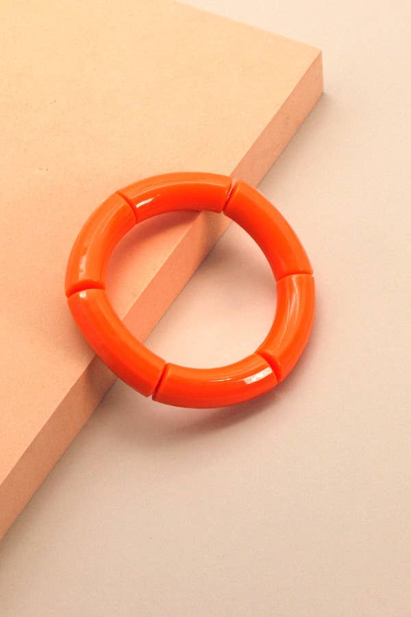 Acrylic Tube Bracelet-Yellow - Mercantile213