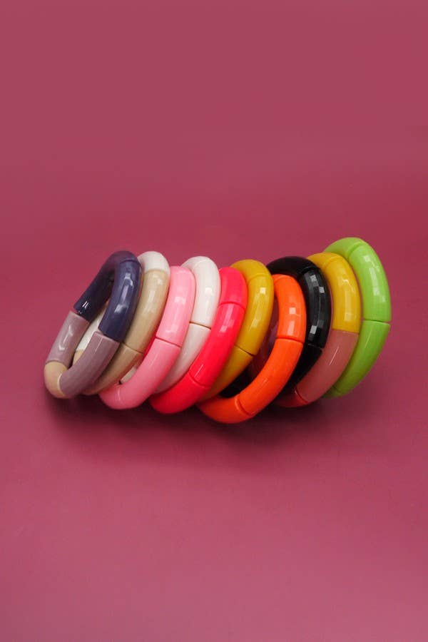 Acrylic Tube Bracelet-Yellow - Mercantile213