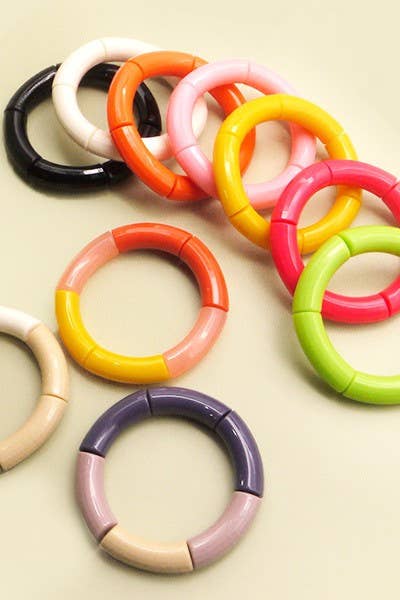Acrylic Tube Bracelet-Yellow - Mercantile213