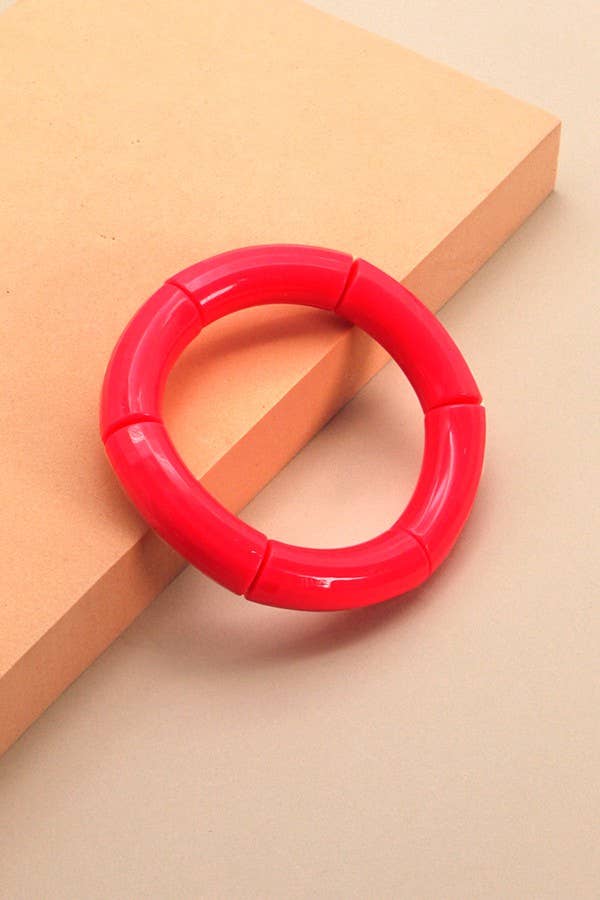 Acrylic Tube Bracelet-Yellow - Mercantile213