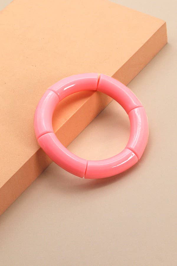 Acrylic Tube Bracelet-Yellow - Mercantile213