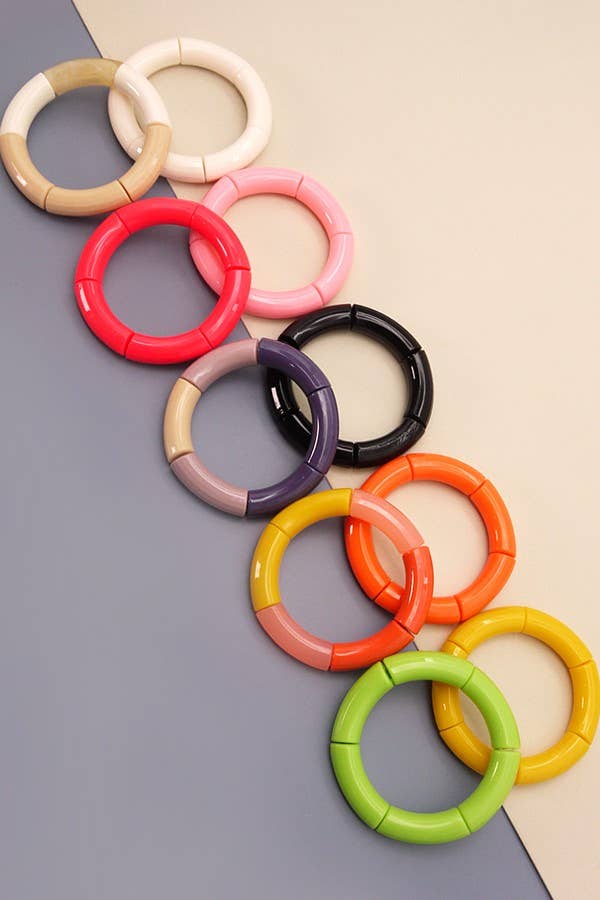 Acrylic Tube Bracelet-Yellow - Mercantile213
