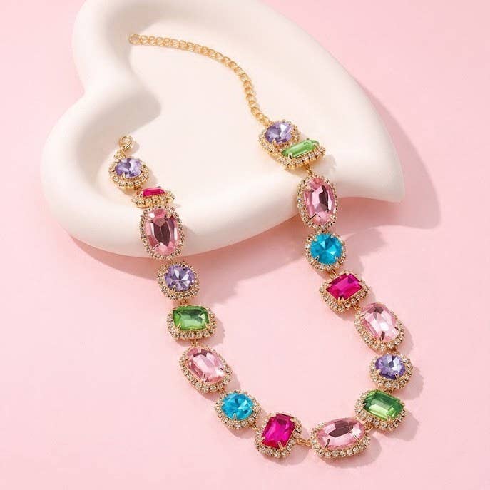 Colorful Gemstone Statement Necklace
