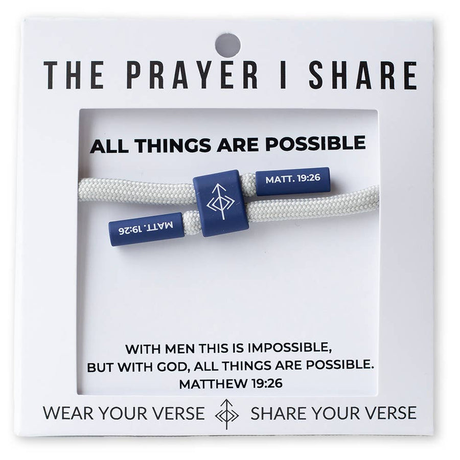 ALL THINGS POSSIBLE Bracelet, Christian Cord Bracelet - Mercantile213