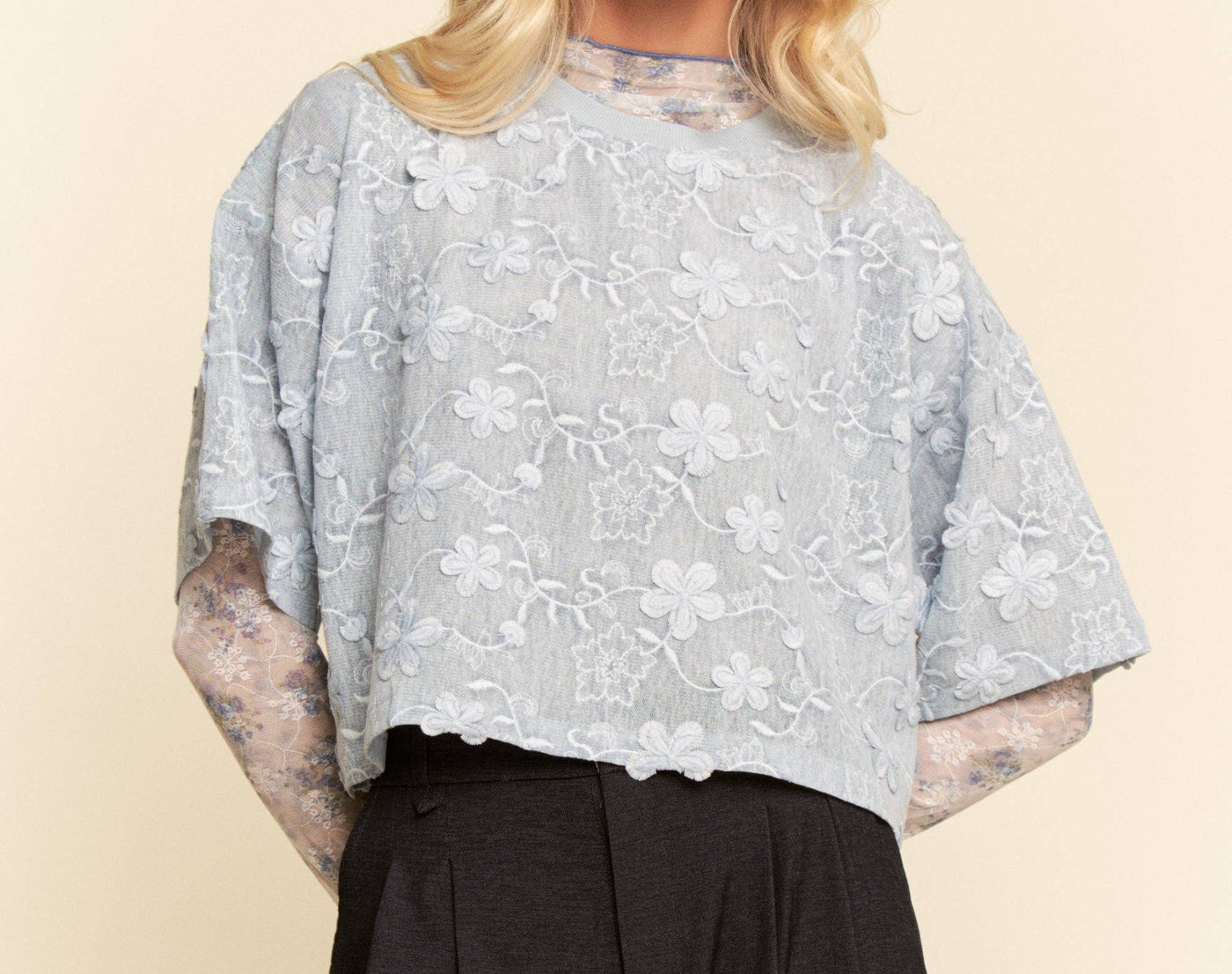 Baby Blue Mesh Top - Mercantile213