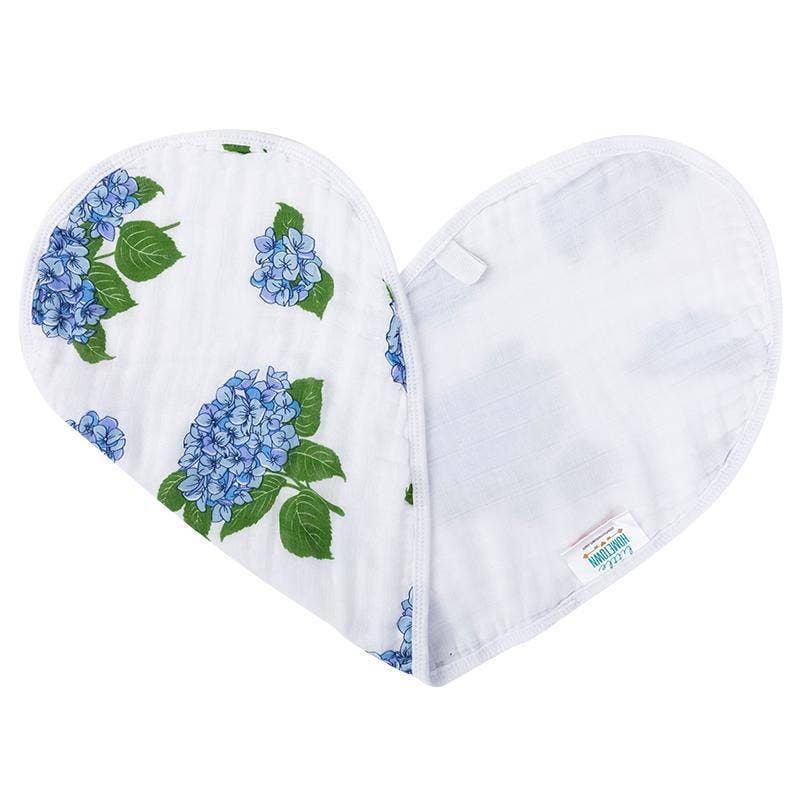 Baby Burp Cloth & Bib Combo: Hydrangeas - Mercantile213