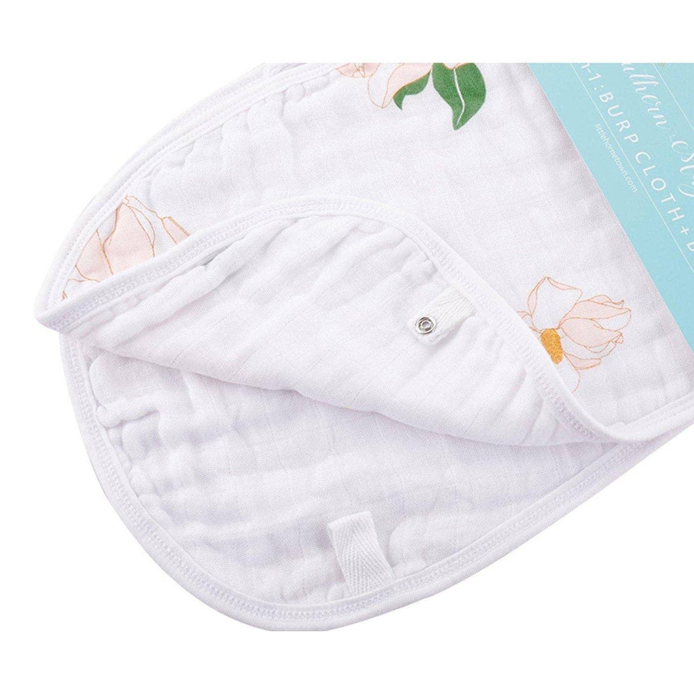 Baby Burp Cloth & Bib Combo: Southern Magnolia - Mercantile213