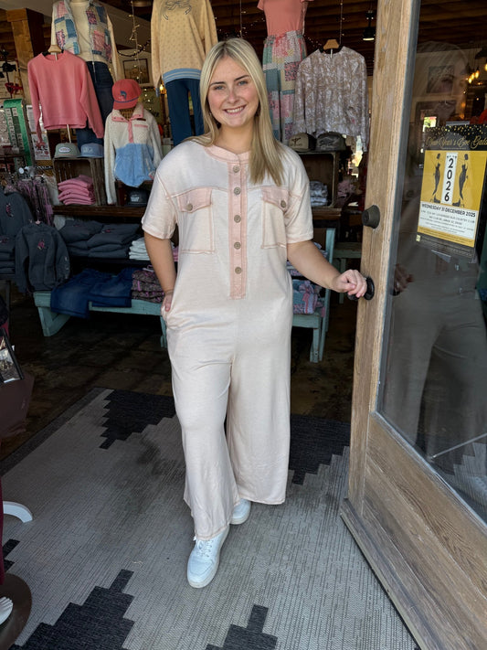 Beige 1Pc Jumpsuit - Mercantile213