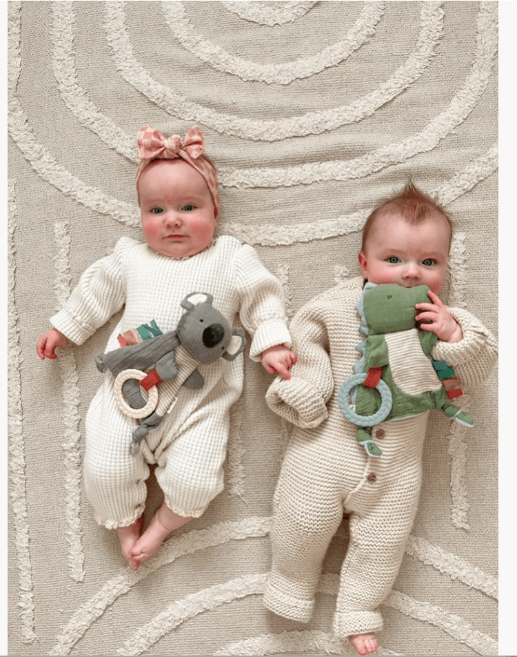 Bitzy Crinkle™ Sensory Toy with Teether: Dino - Mercantile213