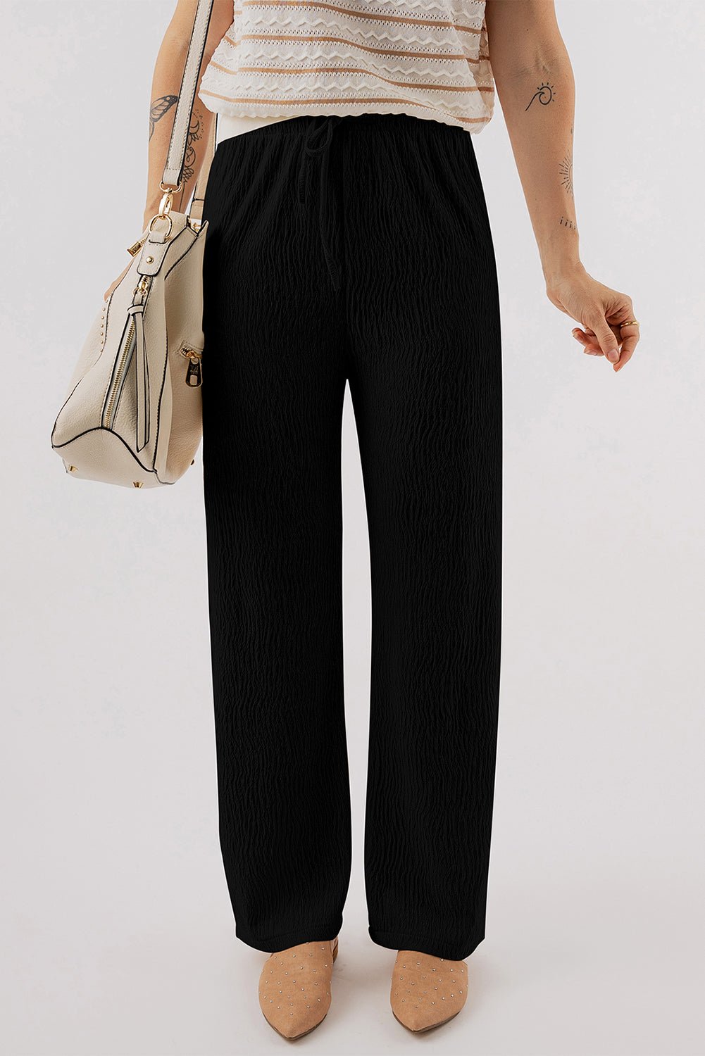 Black Drawstring Pants - Mercantile213