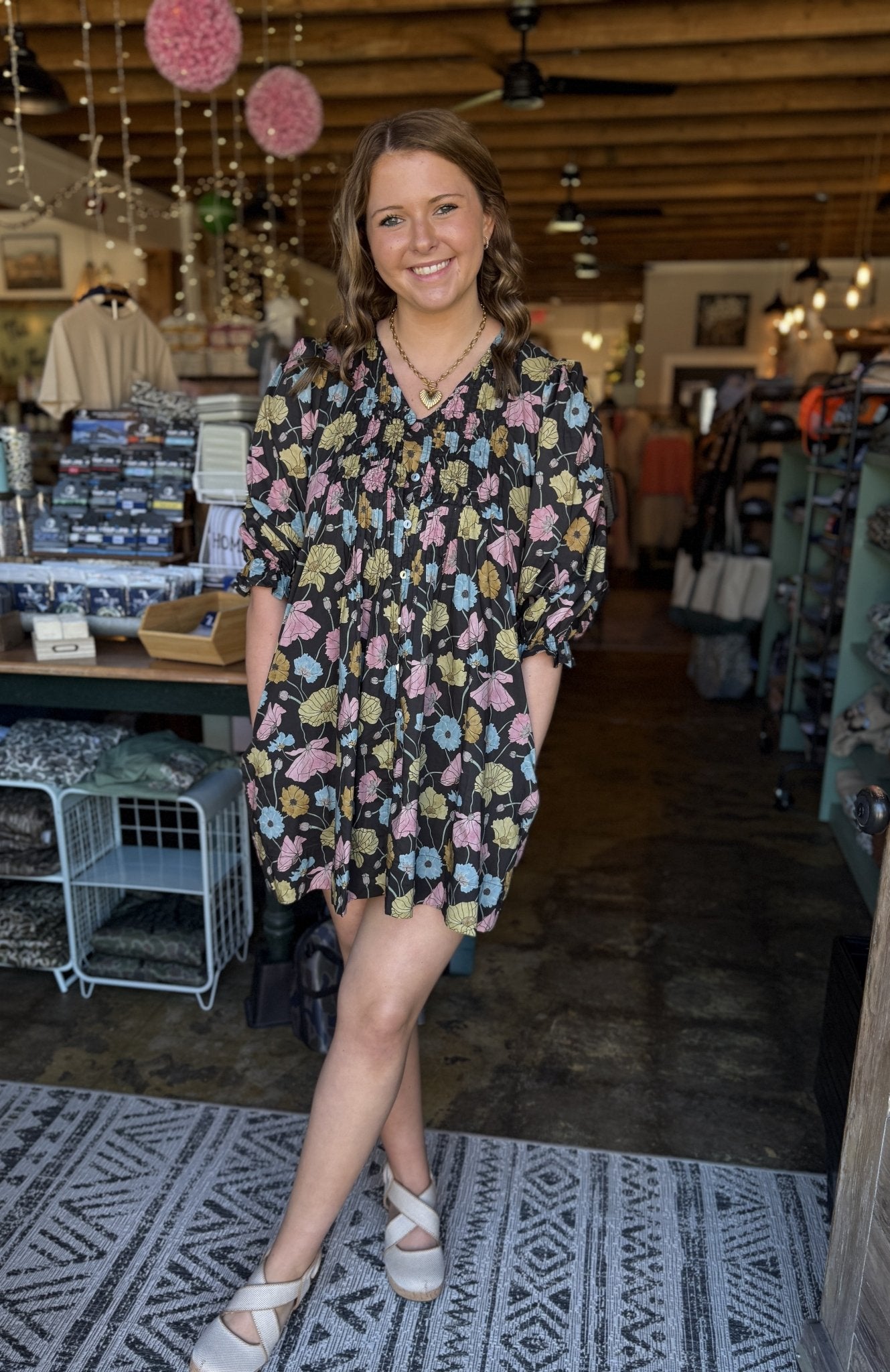 Black Floral Dress - Mercantile213