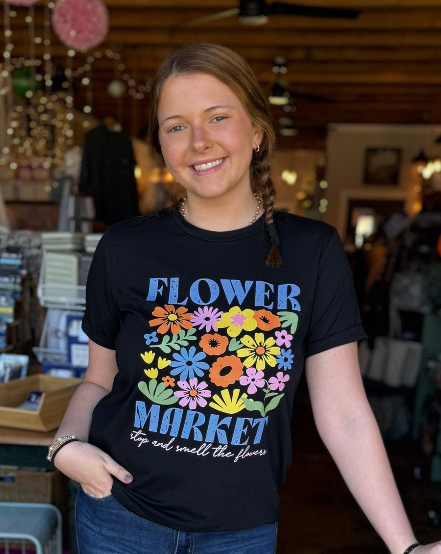 Black Flower Market Tee - Mercantile213