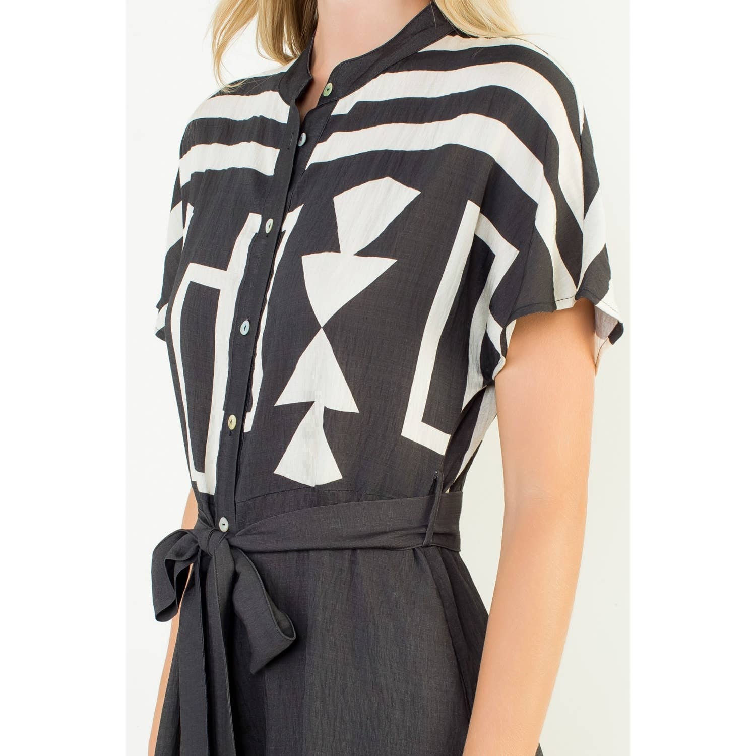 Black Geo Print Dress - Mercantile213
