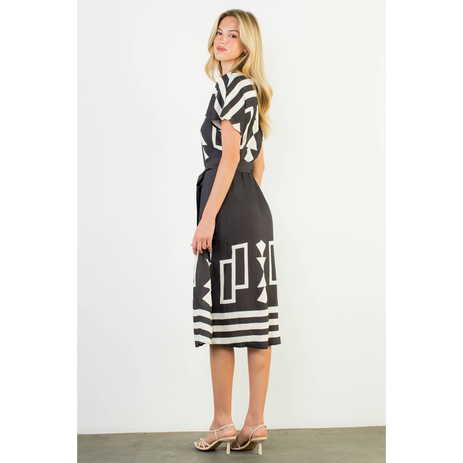Black Geo Print Dress - Mercantile213