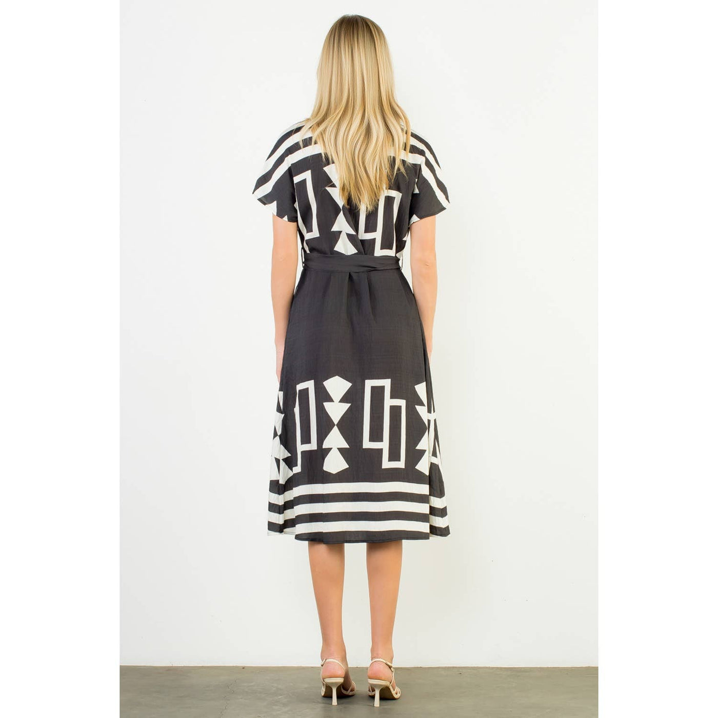 Black Geo Print Dress - Mercantile213