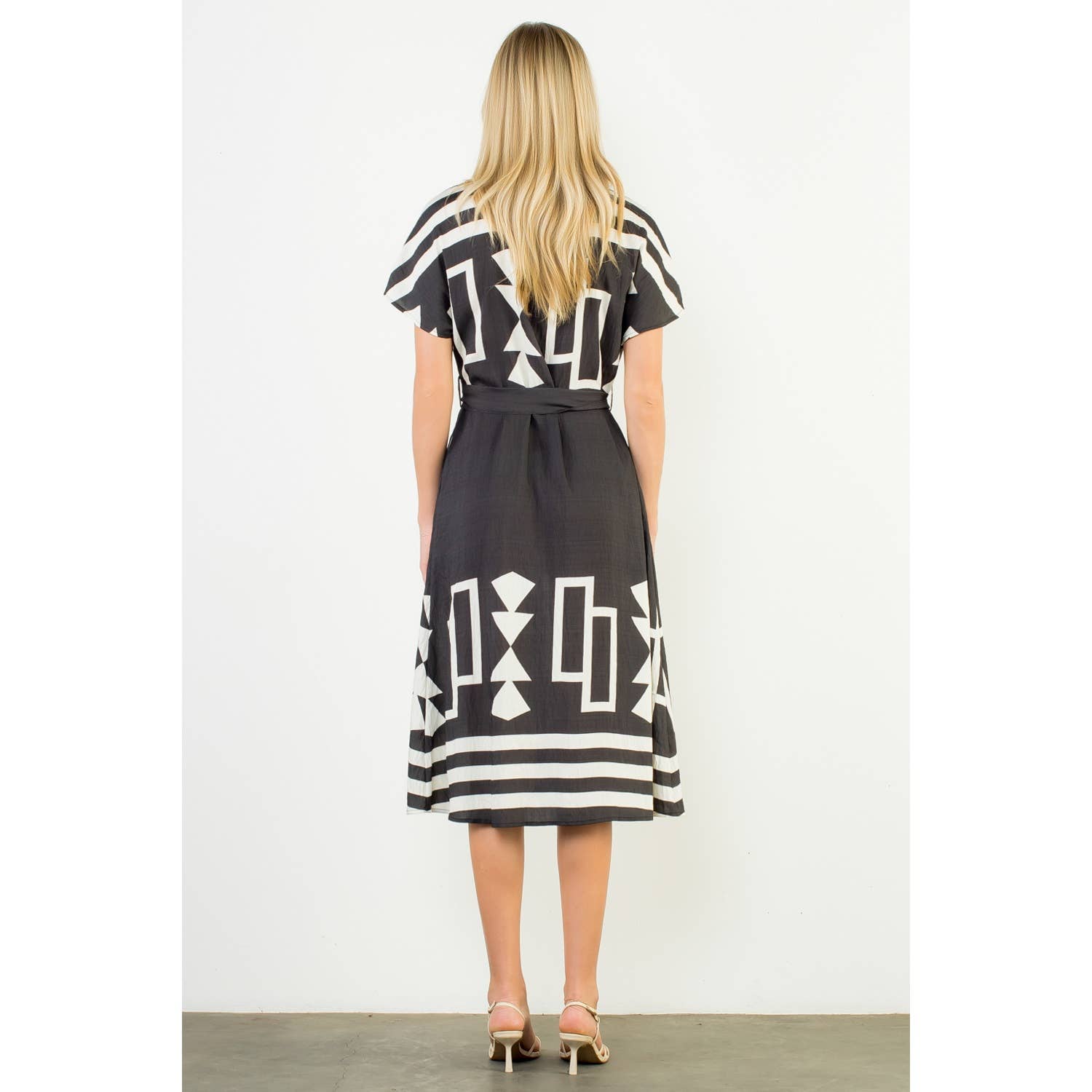 Black Geo Print Dress - Mercantile213