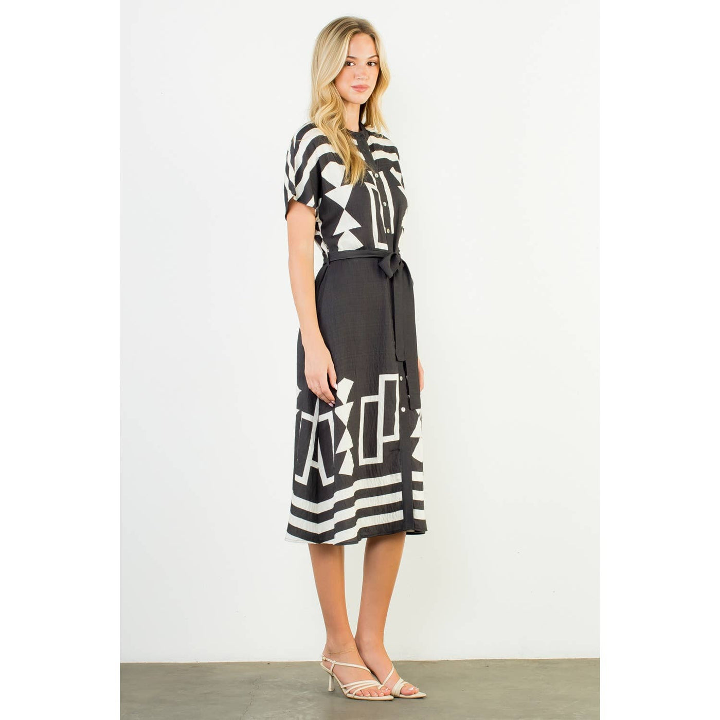 Black Geo Print Dress - Mercantile213