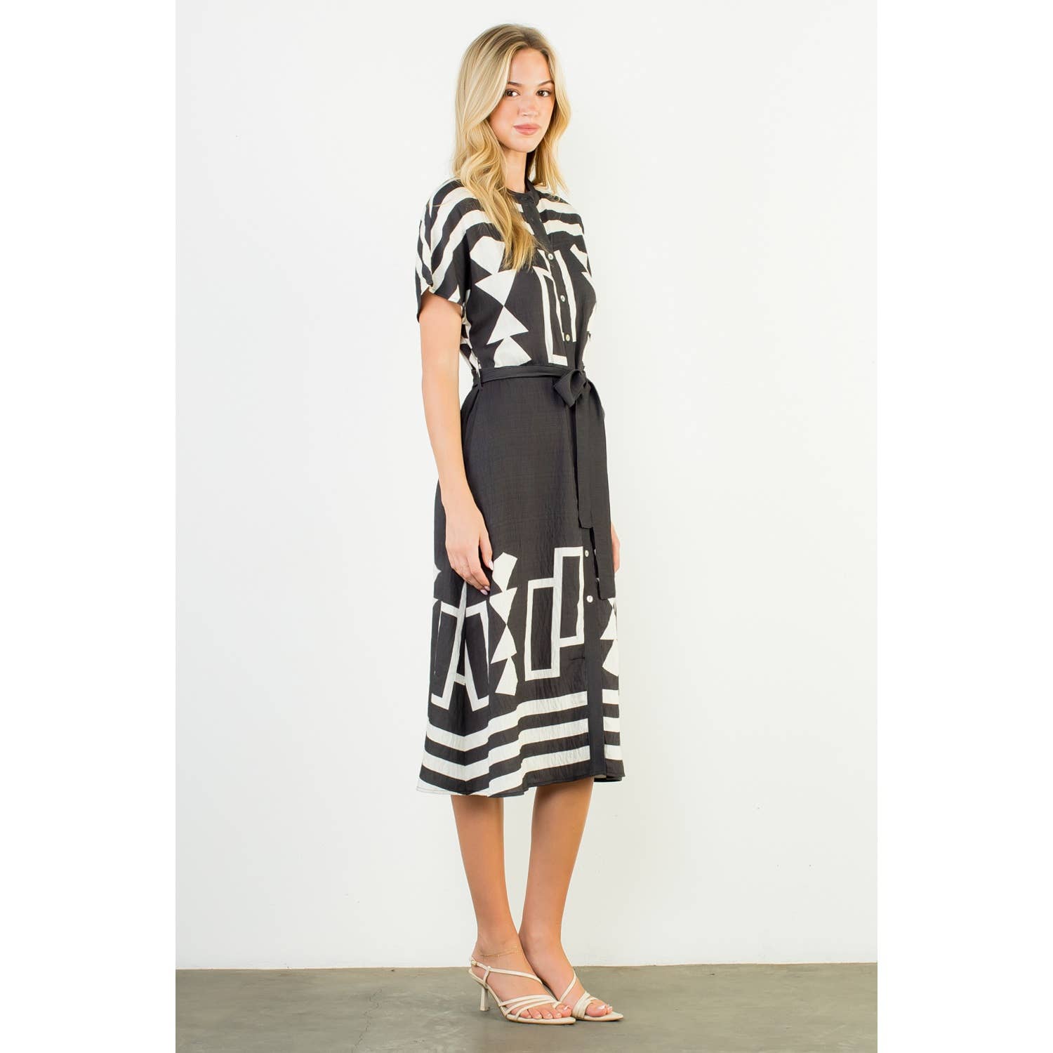 Black Geo Print Dress - Mercantile213