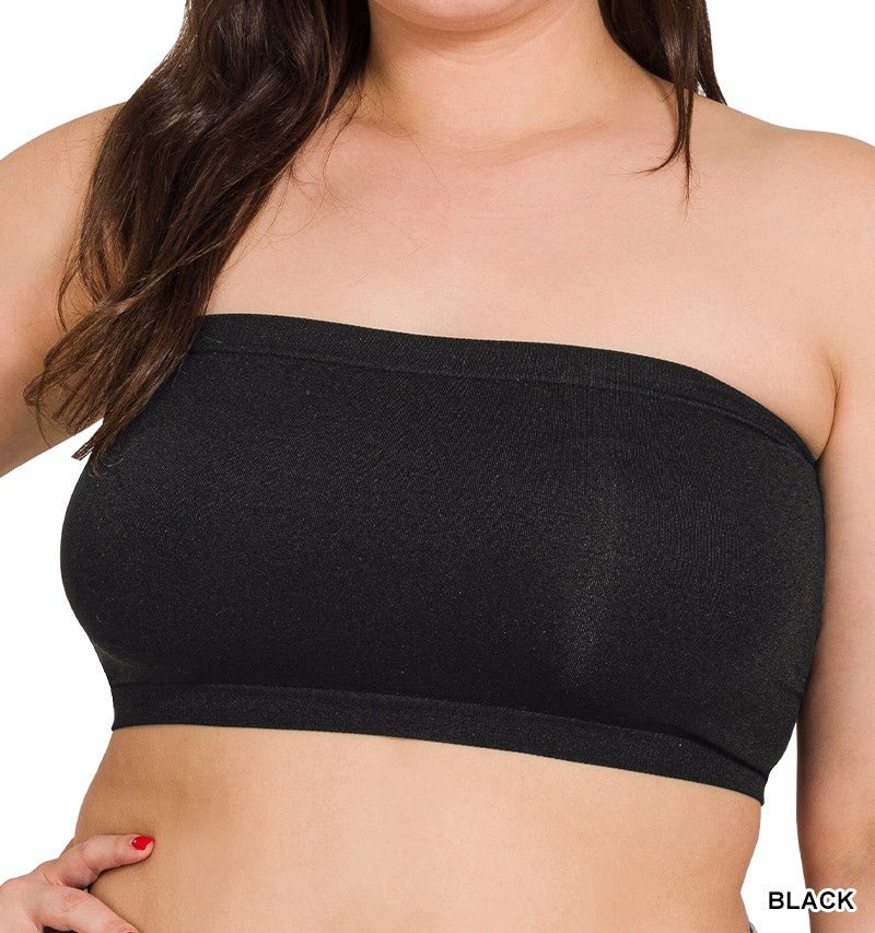 Black Seamless 8 Inch Bandeau - Mercantile213