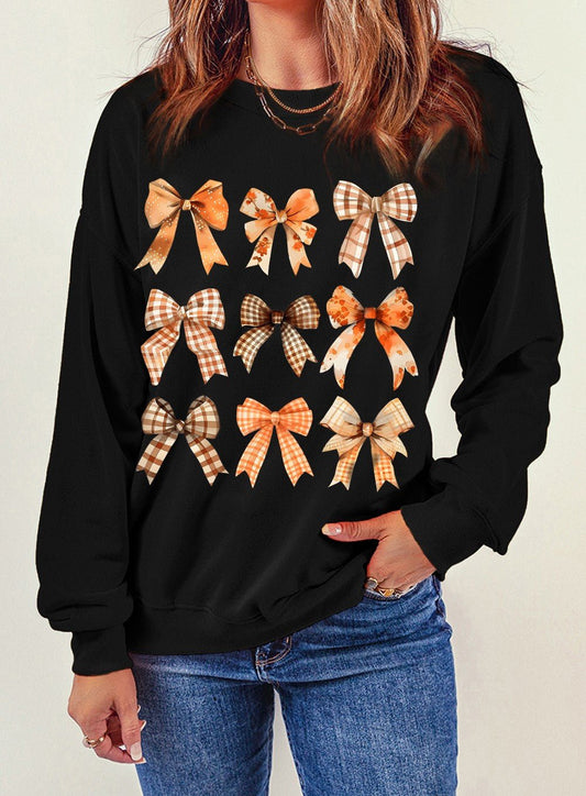 Black/Orange Bowknot Sweatshirt - Mercantile213