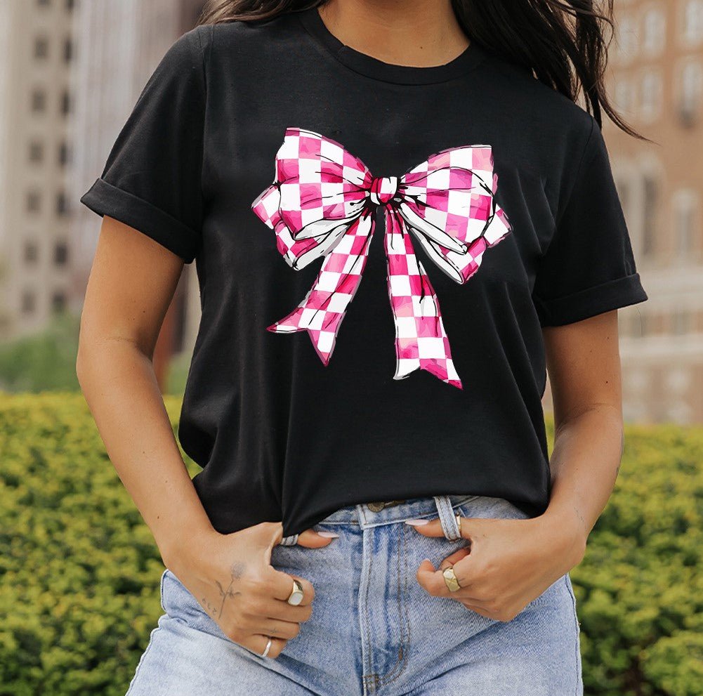 Black/Pink Bowknot Tee - Mercantile213