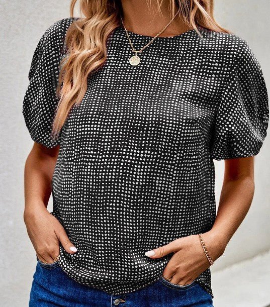 Black/White Printed Blouse - Mercantile213