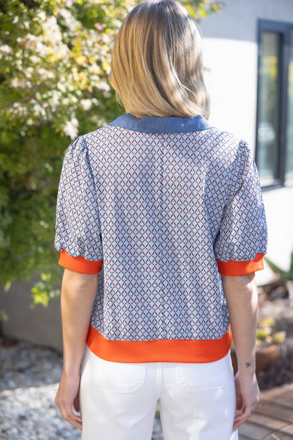Blue Collared Knot Top - Mercantile213