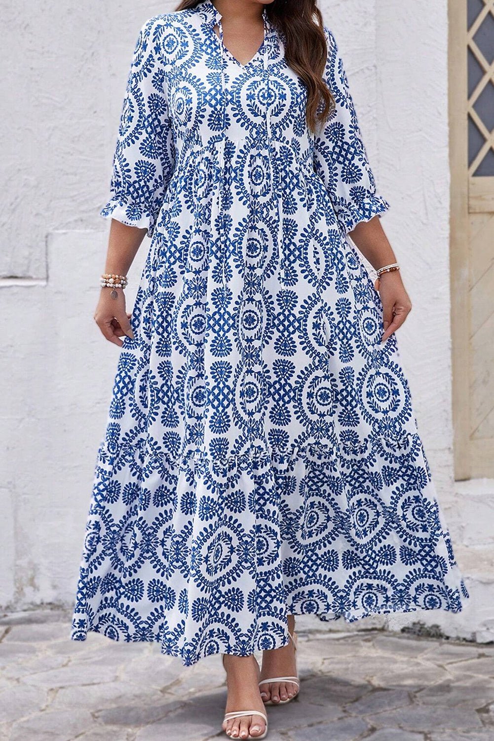 Blue Geo Print Maxi - Mercantile213