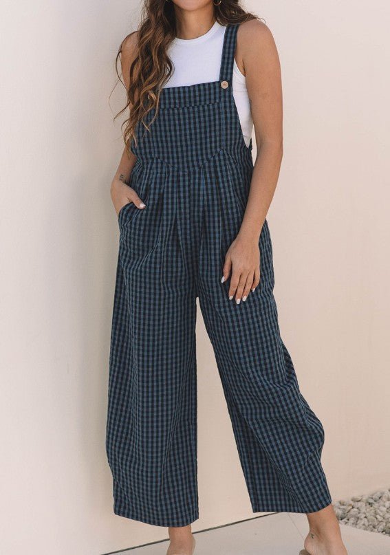 Blue Plaid Overalls - Mercantile213