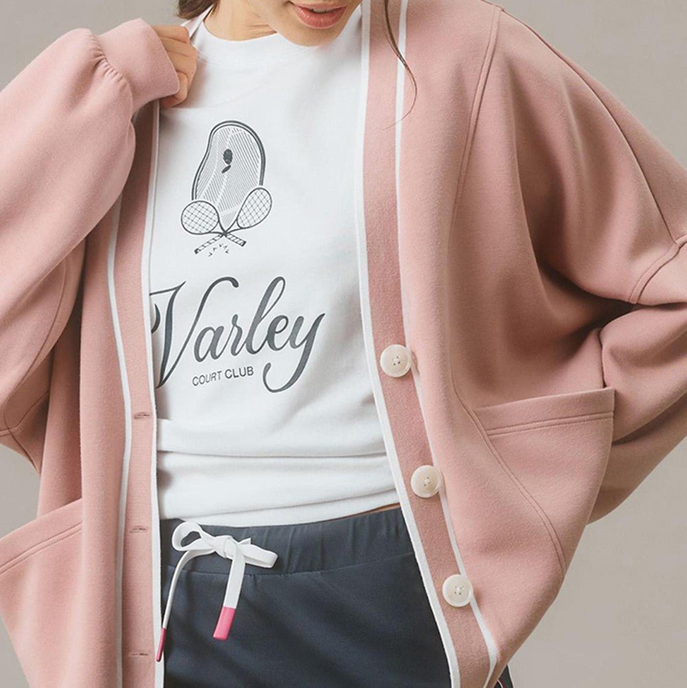 Blush Varsity Pocketed Cardigan - Mercantile213
