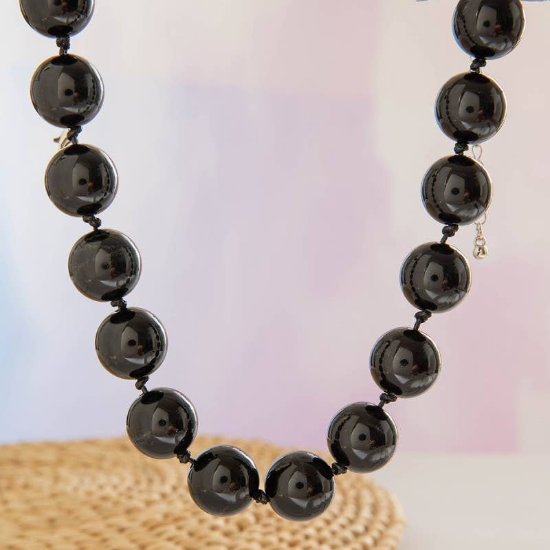 Boho Chunky Beaded Necklace- Brown - Mercantile213