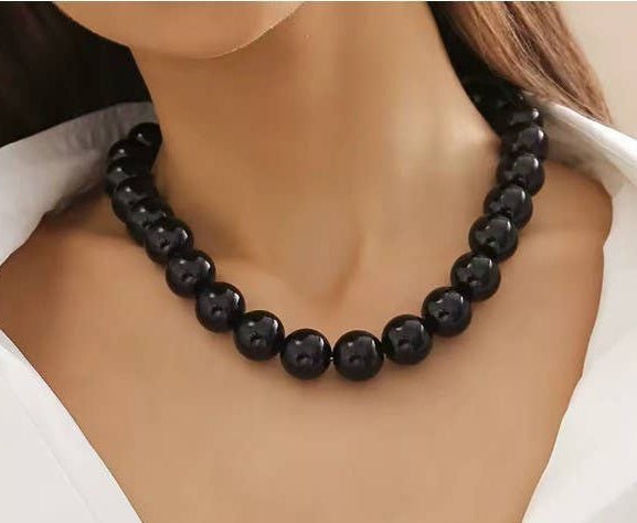 Boho Chunky Beaded Necklace- Brown - Mercantile213