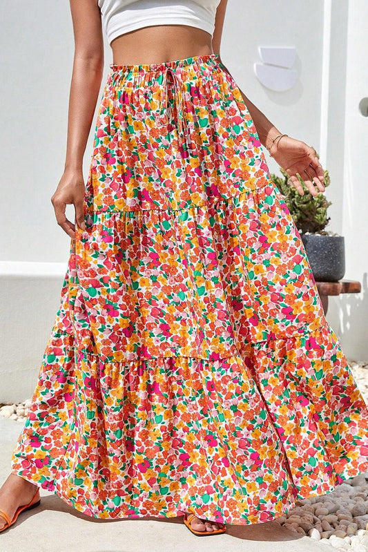 Boho Floral Maxi Skirt - Mercantile213