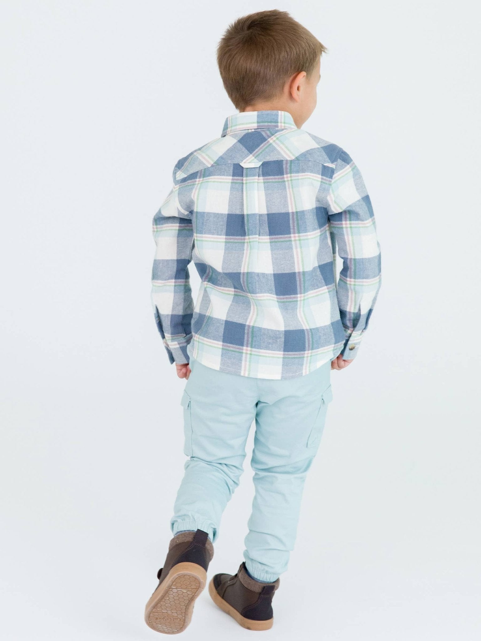 Boys Alpine Plaid Flannel Long Sleeve Button Down Shirt - Mercantile213