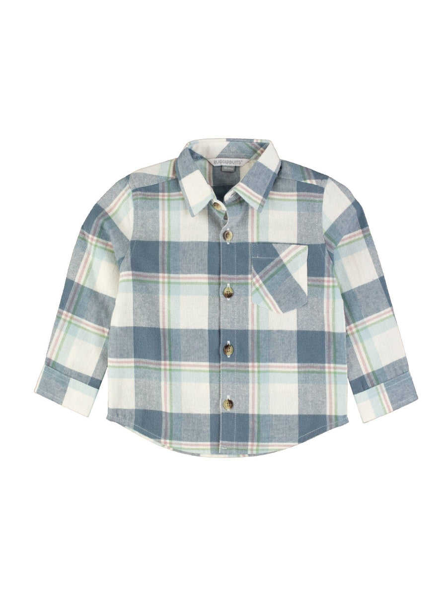 Boys Alpine Plaid Flannel Long Sleeve Button Down Shirt - Mercantile213