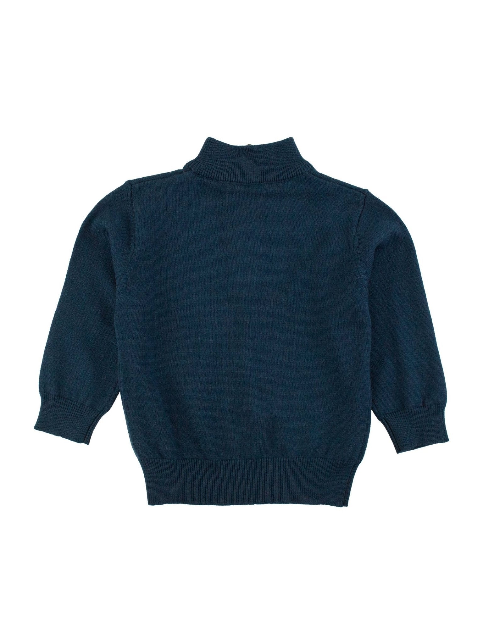 Boys Dark Navy Quarter - Zip Sweater - Mercantile213