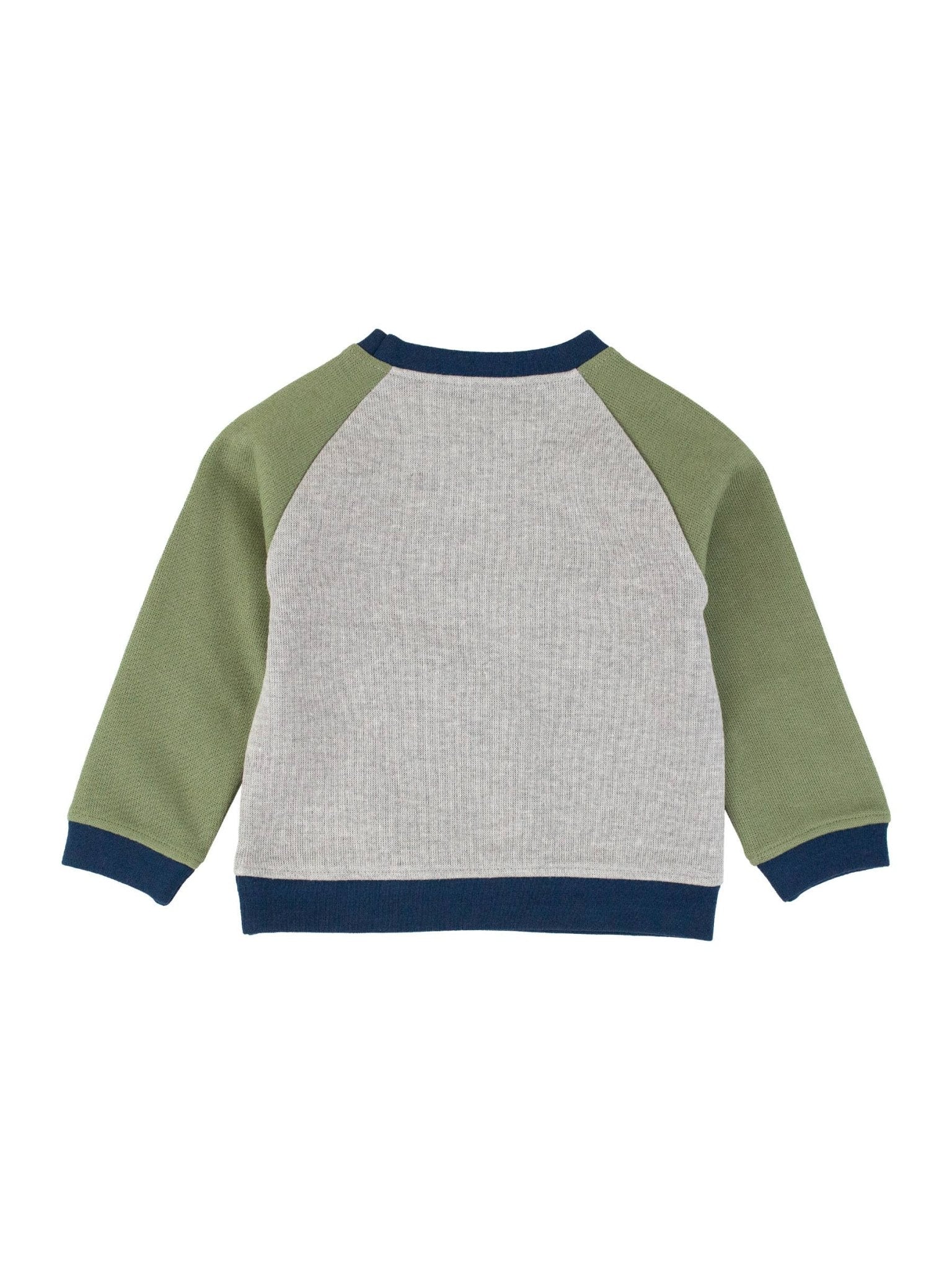 Boys Heather Gray Color Block Knit Raglan Sweatshirt - Mercantile213