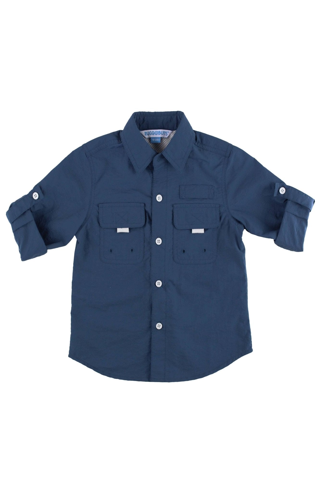 Boys Navy Sun Protective Button Down Shirt - Mercantile213