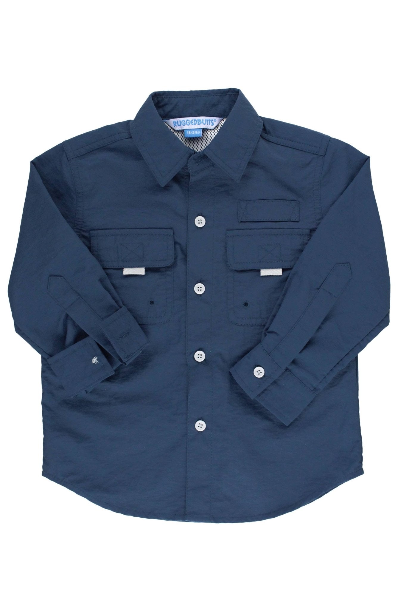 Boys Navy Sun Protective Button Down Shirt - Mercantile213
