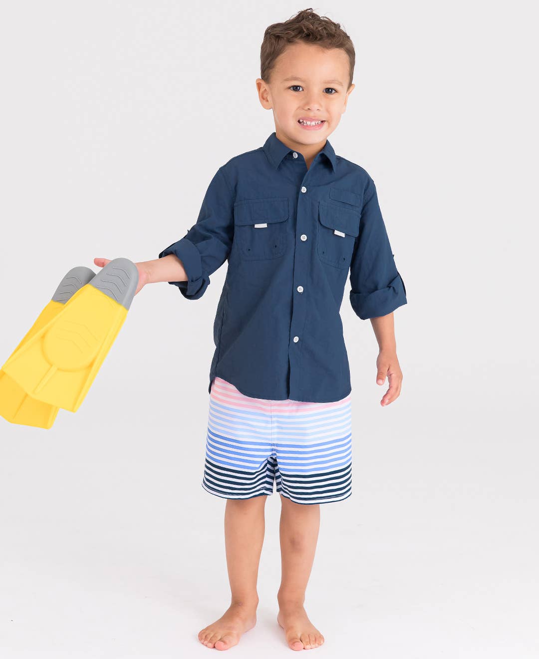 Boys Navy Sun Protective Button Down Shirt - Mercantile213
