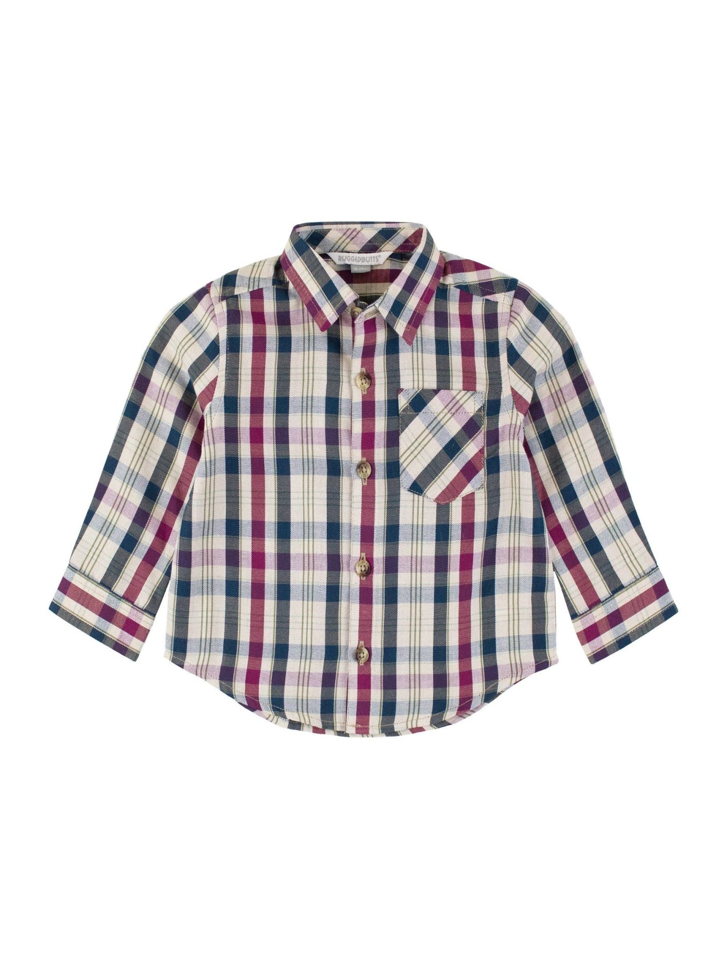 Boys Rowan Plaid Long Sleeve Button Down Shirt: - Mercantile213