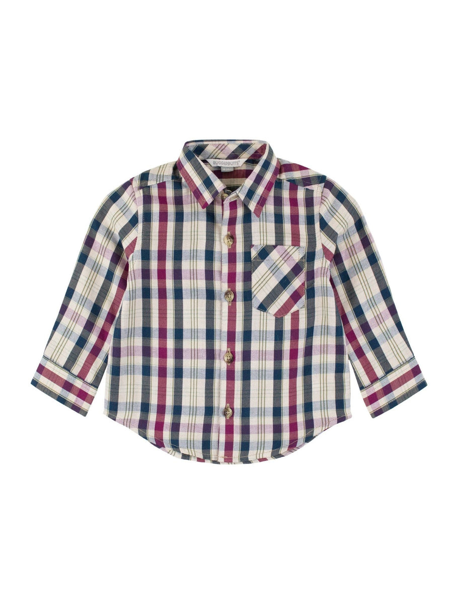 Boys Rowan Plaid Long Sleeve Button Down Shirt: - Mercantile213