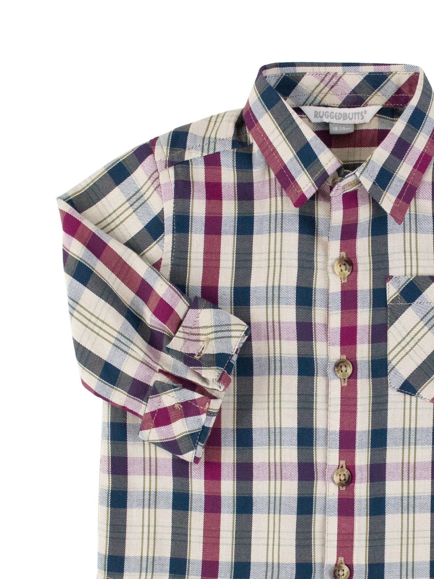 Boys Rowan Plaid Long Sleeve Button Down Shirt: - Mercantile213