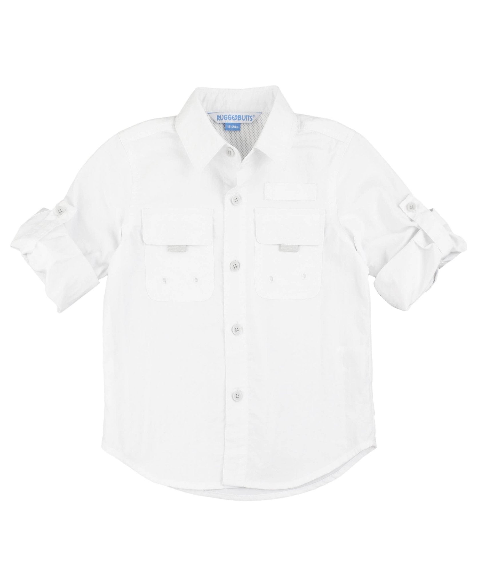 Boys White Sun Protective Button Down Shirt - Mercantile213