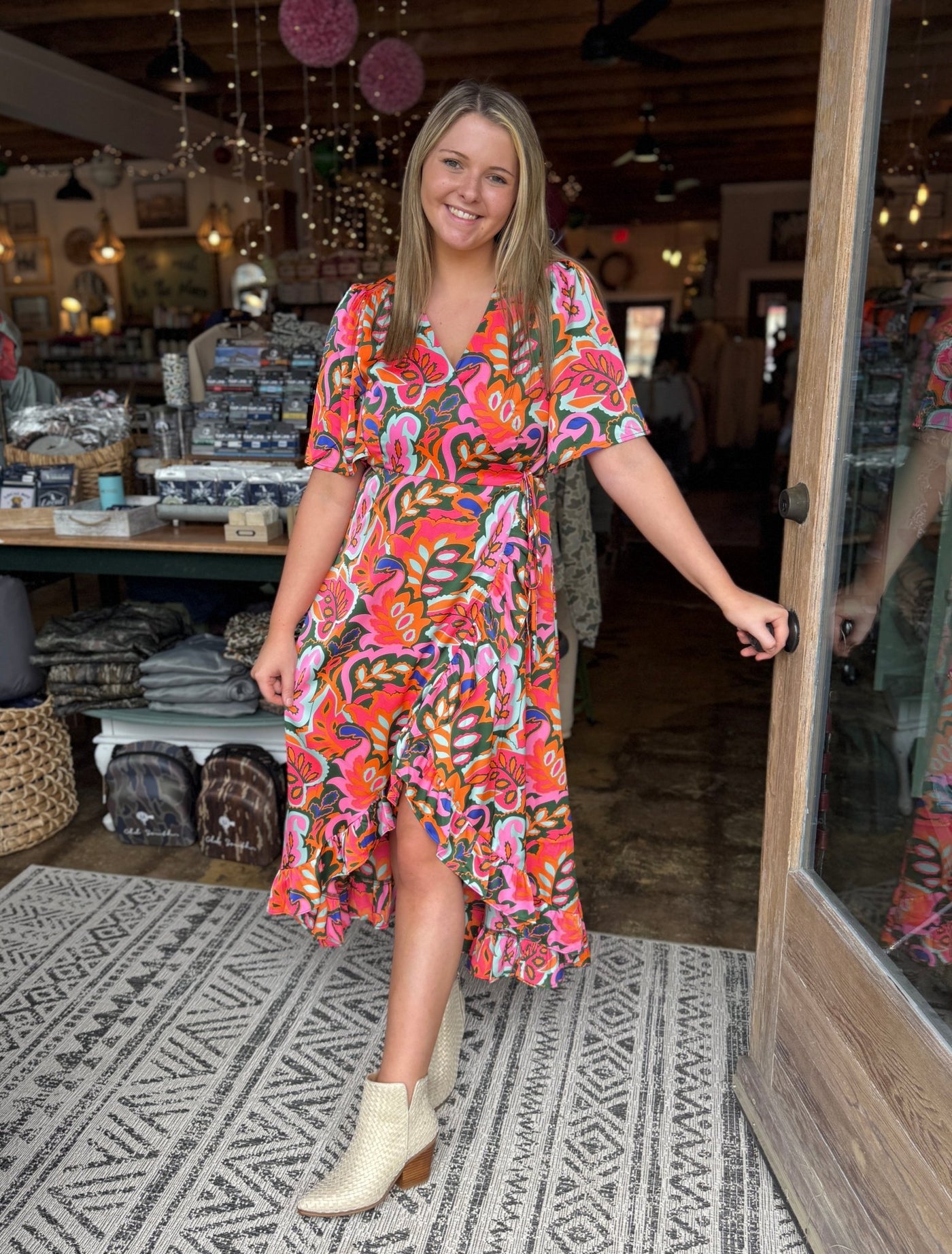 Bright Floral/Rose Maxi Dress - Mercantile213
